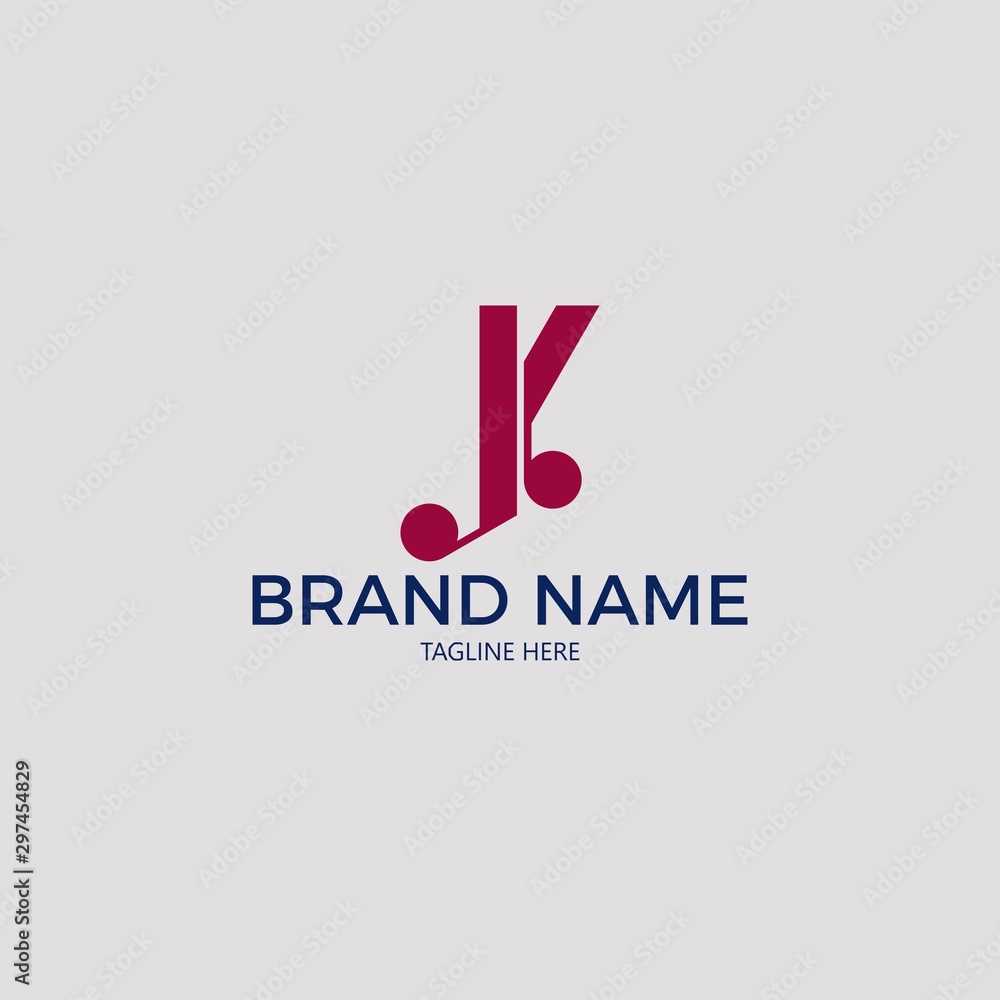 letter jk music logo design simple, modern monogram logo concept letter jk music logo design simple, modern monogram logo concept