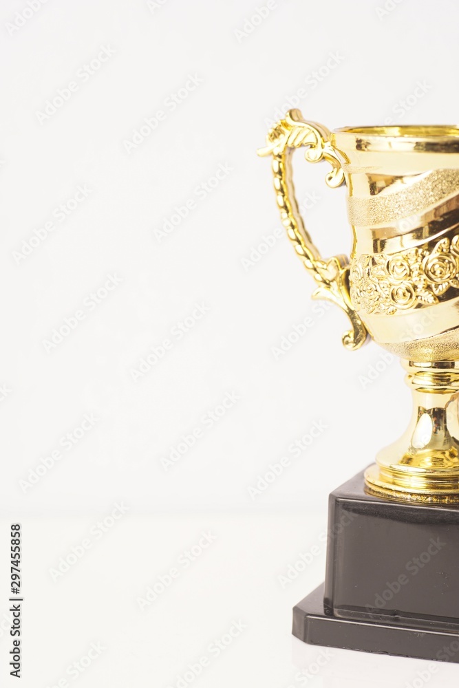 Trophy replica isolated against white Trophy replica isolated against white