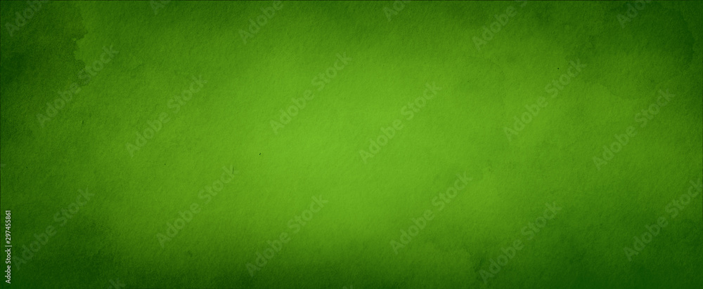 Fototapeta Zielone tło z delikatną teksturą i zakłopotane plamy farby grunge i akwarela w eleganckiej ilustracji Bożego Narodzenia tło