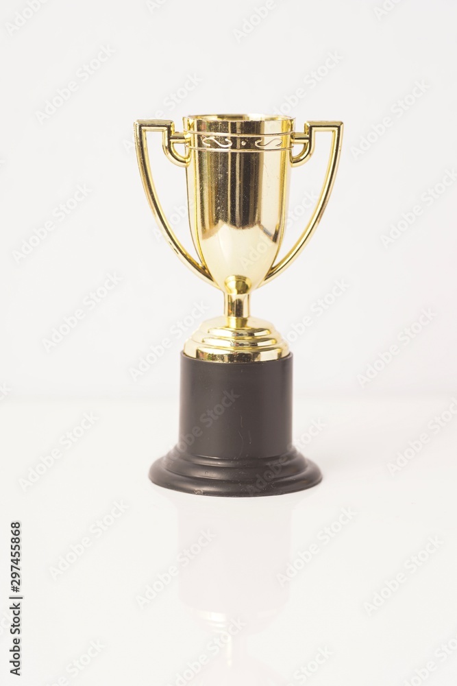 Trophy replica isolated against white Trophy replica isolated against white