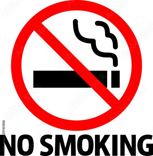 禁煙のマークと'NO SMOKING'の文字