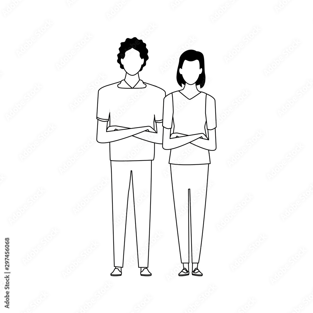 avatar couple icon, flat design avatar couple icon, flat design
