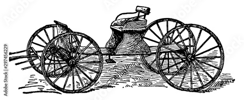 Buckboard, vintage illustration.