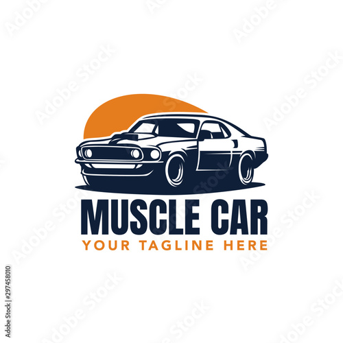 Muscle Car Badge Vector Illustration