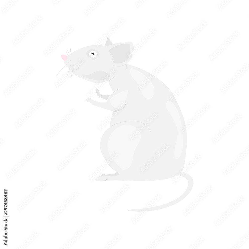 Gray rat symbol of the new year 2020 on a white background. Flat vector illustration EPS10 Gray rat symbol of the new year 2020 on a white background. Flat vector illustration EPS10