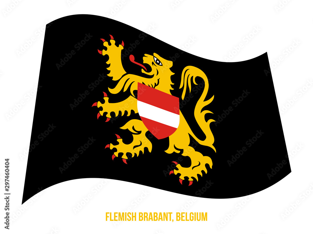 Flemish Brabant Flag Waving Vector Illustration on White Background ...