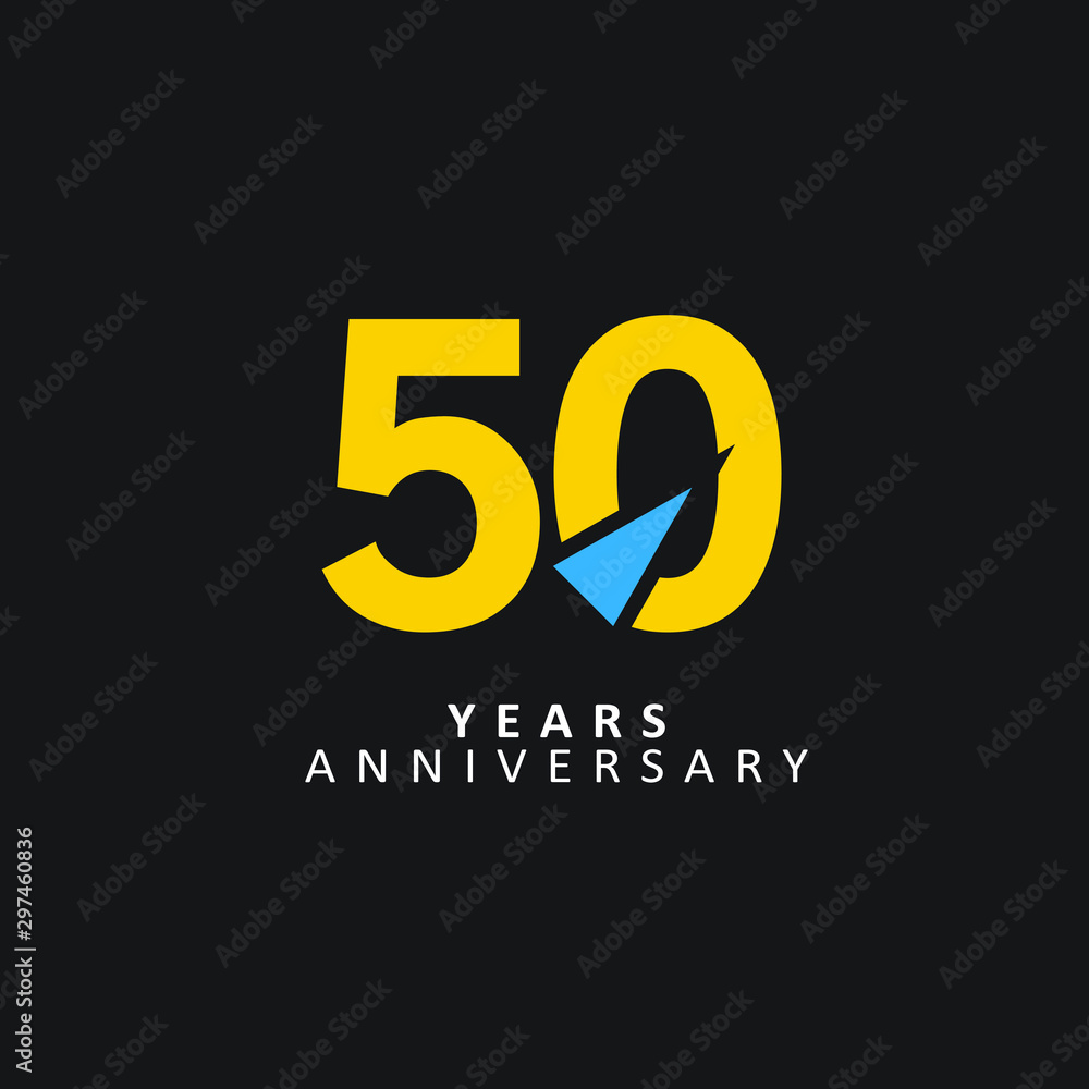 50 Year Anniversary Vector Template Design Illustration