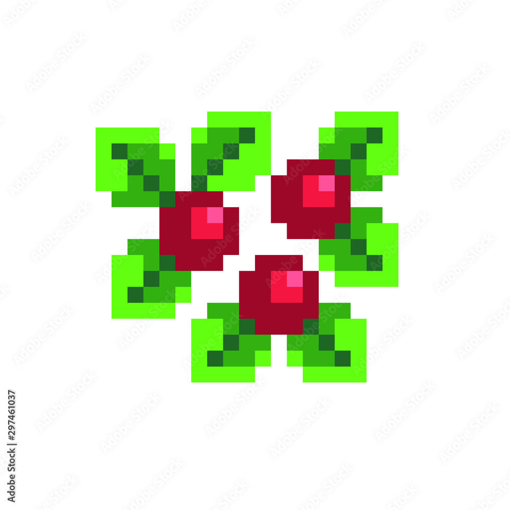 Berry logo pixel art icon. Isolated vector illustration. Game assets 8-bit sprite. Design for stickers, web, mobile app. Berry logo pixel art icon. Isolated vector illustration. Game assets 8-bit sprite. Design for stickers, web, mobile app.