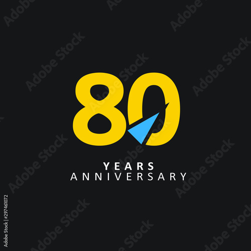 80 Year Anniversary Vector Template Design Illustration