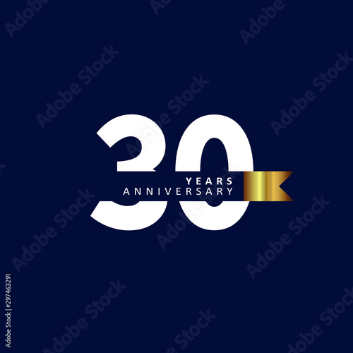 30 Year Anniversary Vector Template Design Illustration
