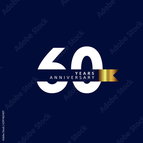 60 Year Anniversary Vector Template Design Illustration