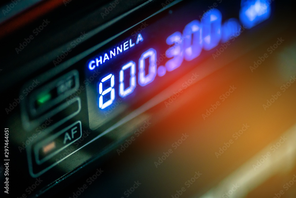 Light and color on the sound system control panel. Light and color on the sound system control panel.