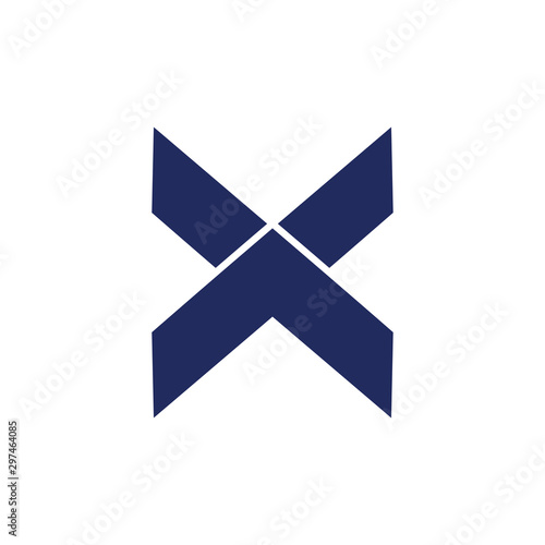 letter x 3d geometric simple logo vector
