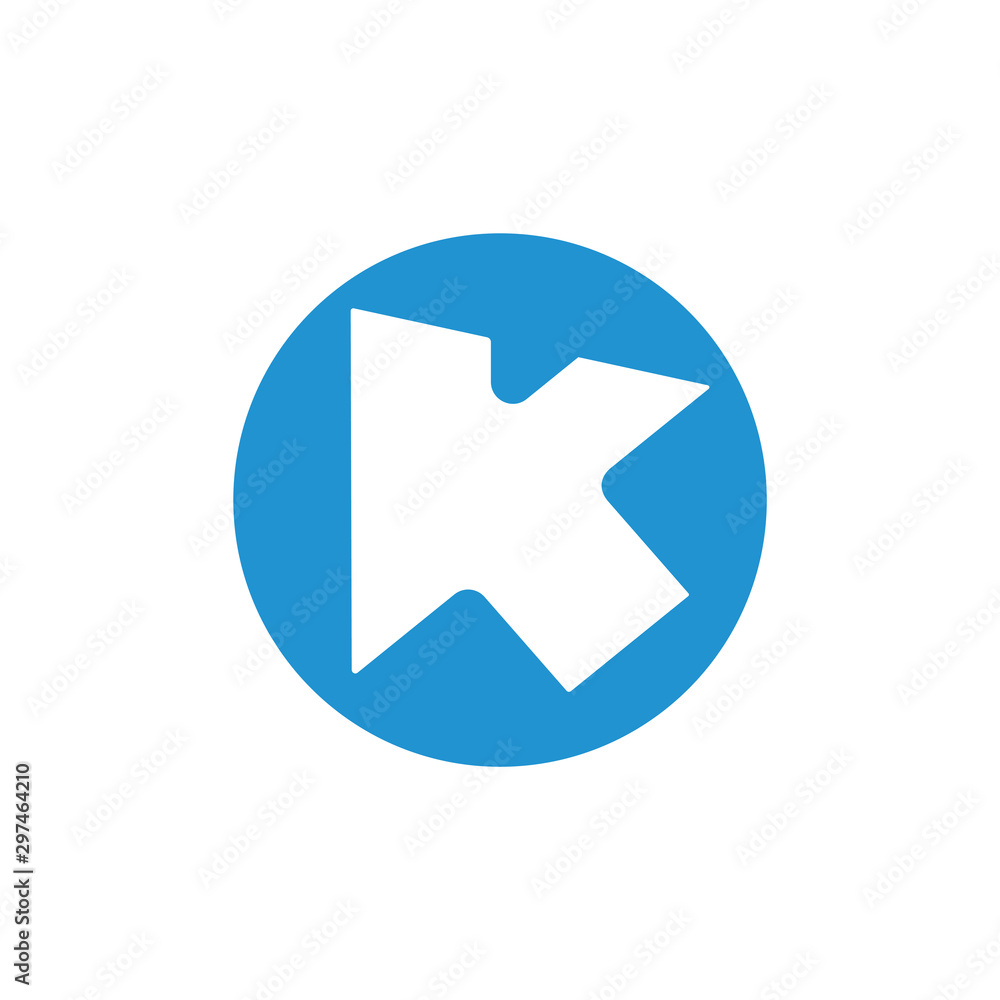 letter k click arrow geometric logo vector