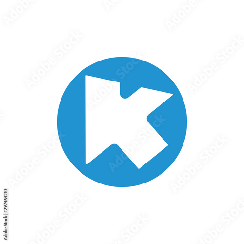 letter k click arrow geometric logo vector