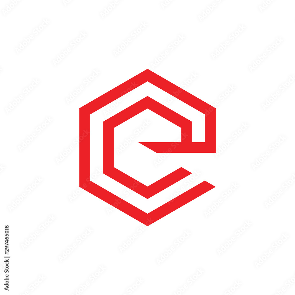 letter e hexagonal lines geometric roof logo vector letter e hexagonal lines geometric roof logo vector