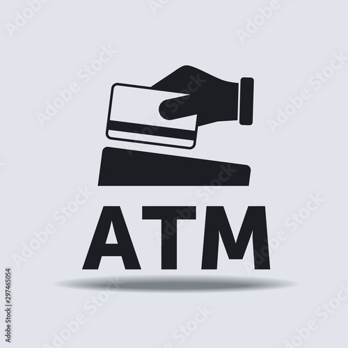 hand holding credit card black icon. vector illustration
