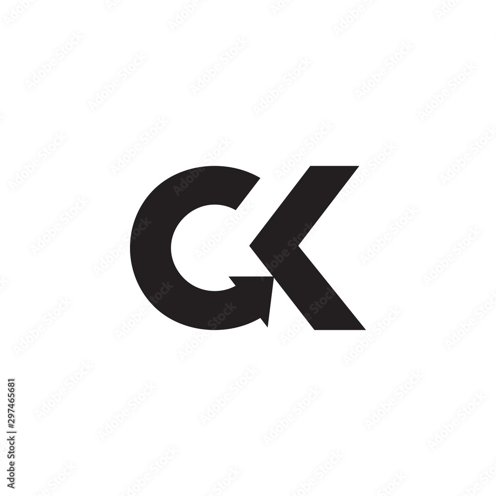 abstarct letter gk simple arrow geometric logo vector abstarct letter gk simple arrow geometric logo vector