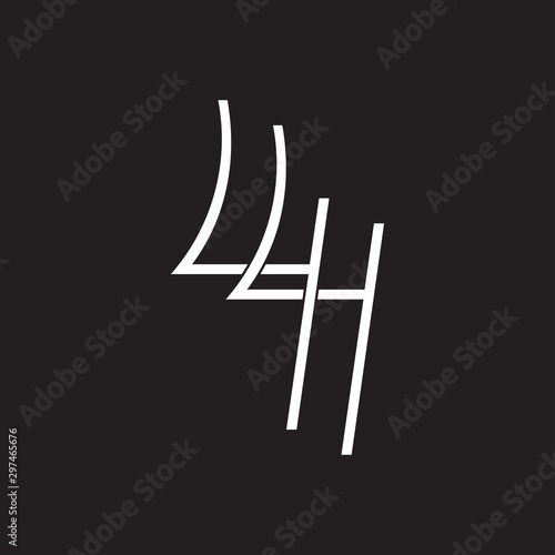 number 44 four linked overlapping line design vector