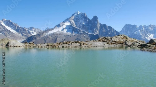 Mont Blanc view from the Lac Blanc, in the Aiguilles Rouge, near Chamonix. An amazing hike to do. photo