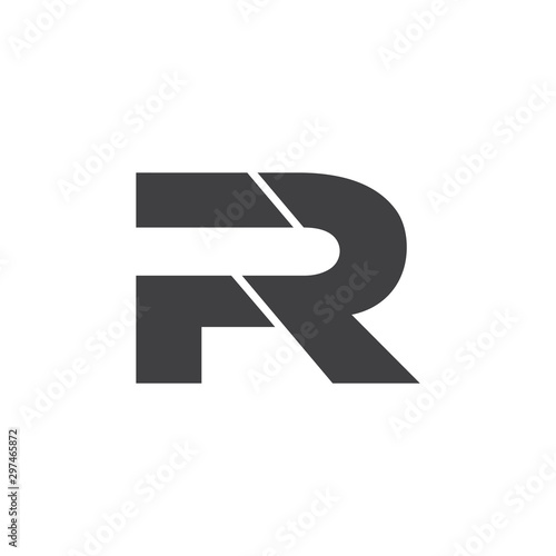 letter pr geometric linked simple logo