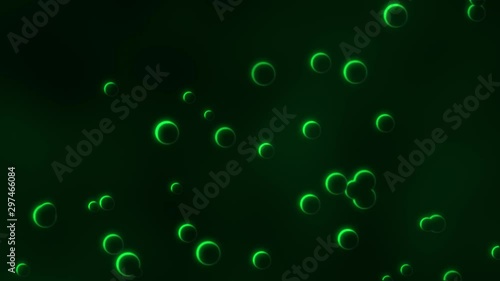 Wallpaper Mural Animated floating circles with glowing green rim light. Background motion graphics. Torontodigital.ca