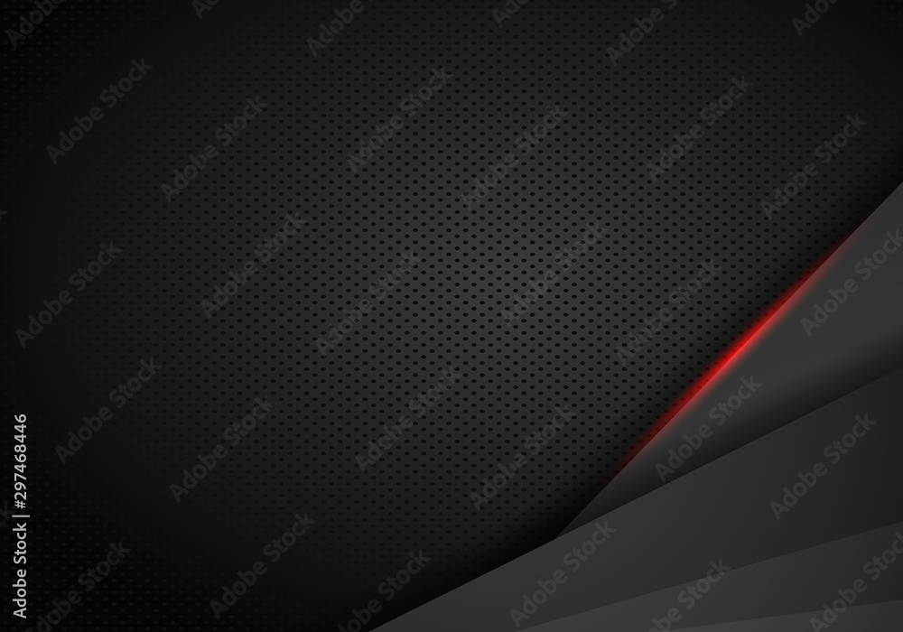 abstract metallic black Red frame sport design concept innovation background. - obrazy, fototapety, plakaty 