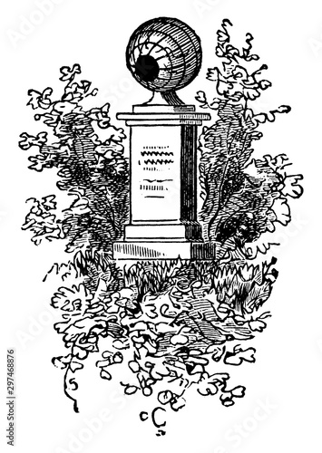 Symmes's Monument,vintage illustration photo