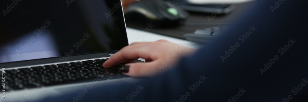businesswoman work on laptop in office businesswoman work on laptop in office