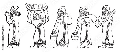 Row 4 of Hieroglyphics, vintage illustration