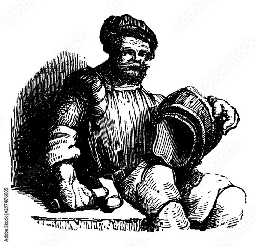An Armourer, vintage illustration.