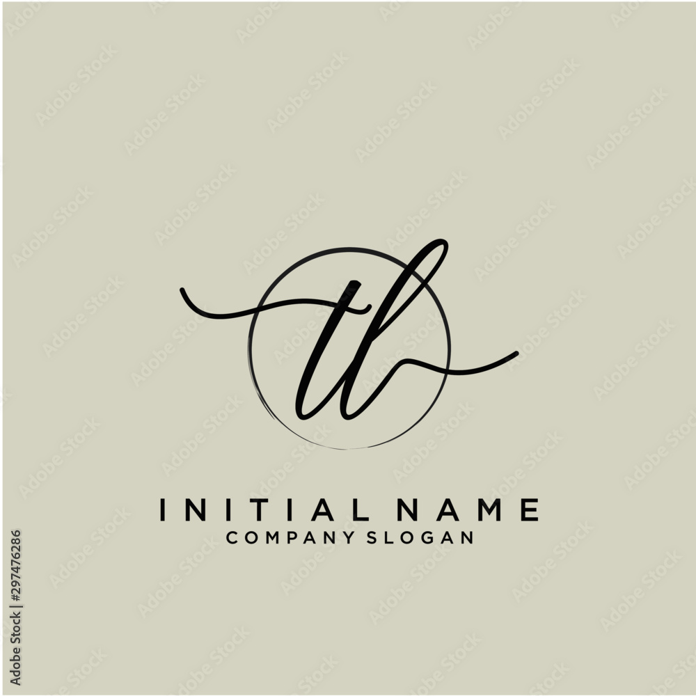 TL Initial handwriting logo with circle template TL Initial handwriting logo with circle template