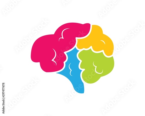 Brain illustration vector icon Logo of idea,think design