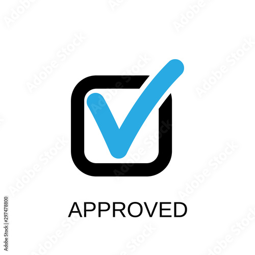 Check mark icon. Approved symbol design. Stock - Vector illustration can be used for web.