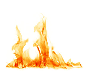 Fire flames on a white background.