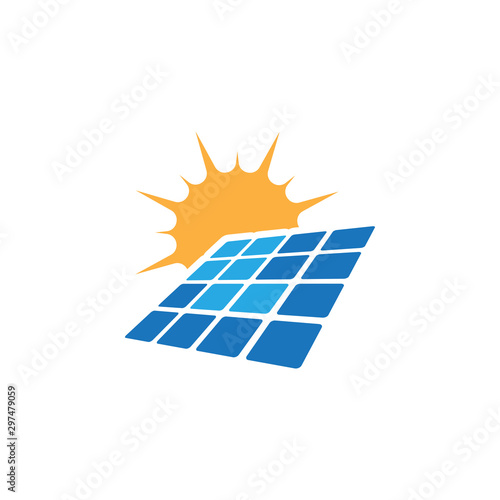 Solar panel icon design template vector isolated