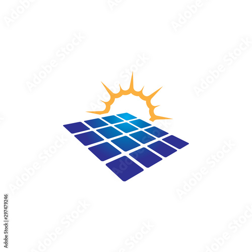 Solar panel icon design template vector isolated