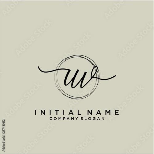 UV Initial handwriting logo with circle template