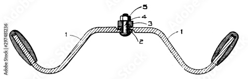 Bicycle Handlebars, vintage illustration.