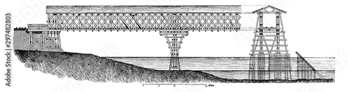 Lattice Bridge, vintage illustration.