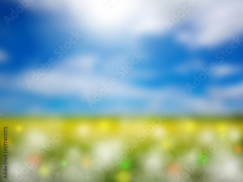 Blur golden feilds blue sky...