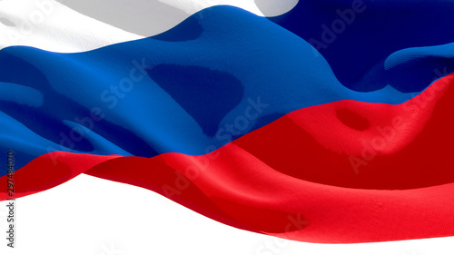 Russian Federation waving national flag. 3D illustration