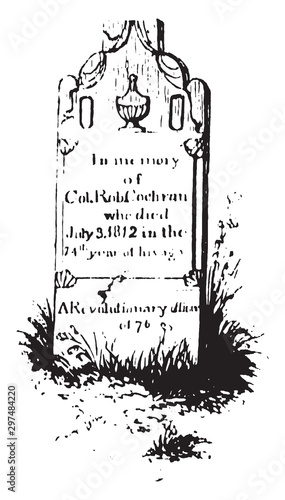 Cochran Grave,vintage illustration