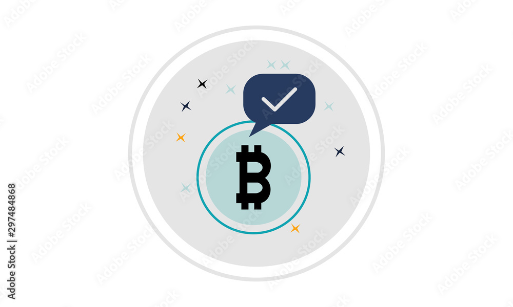 Bitcoin accepted icon for cryptocurrency payments Bitcoin accepted icon for cryptocurrency payments