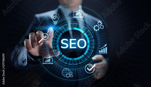 Tableau sur toile SEO Search engine optimisation digital marketing business technology concept
