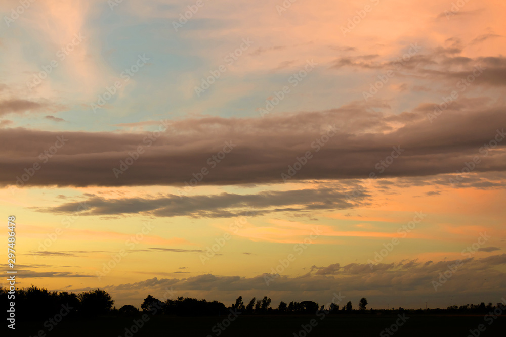 Sunset sky at a twilight time.