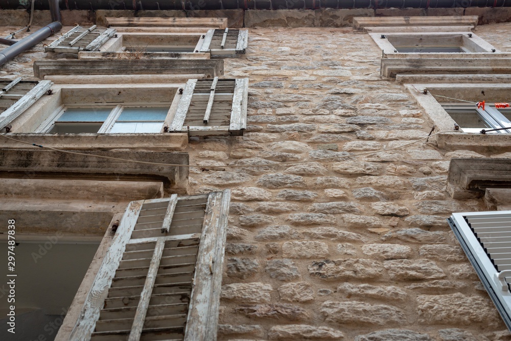 Windows and Walls of the old city in Montenegro