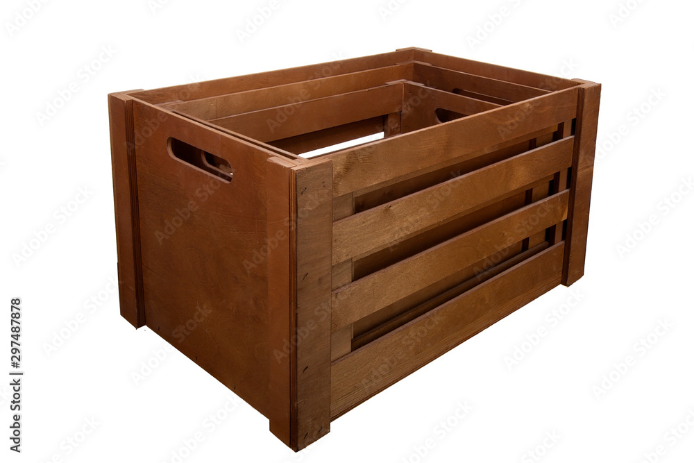 Wooden box on a white background. Storage box Wooden box on a white background. Storage box