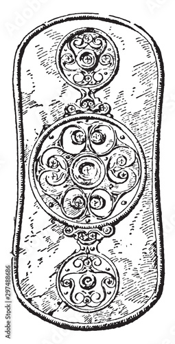 Celtic Shield, vintage illustration.