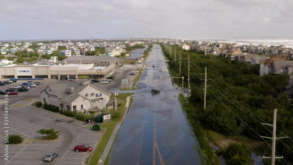 Aerial view of flooded city Avon, flying above town 4k Aerial view of flooded city Avon, flying above town 4k